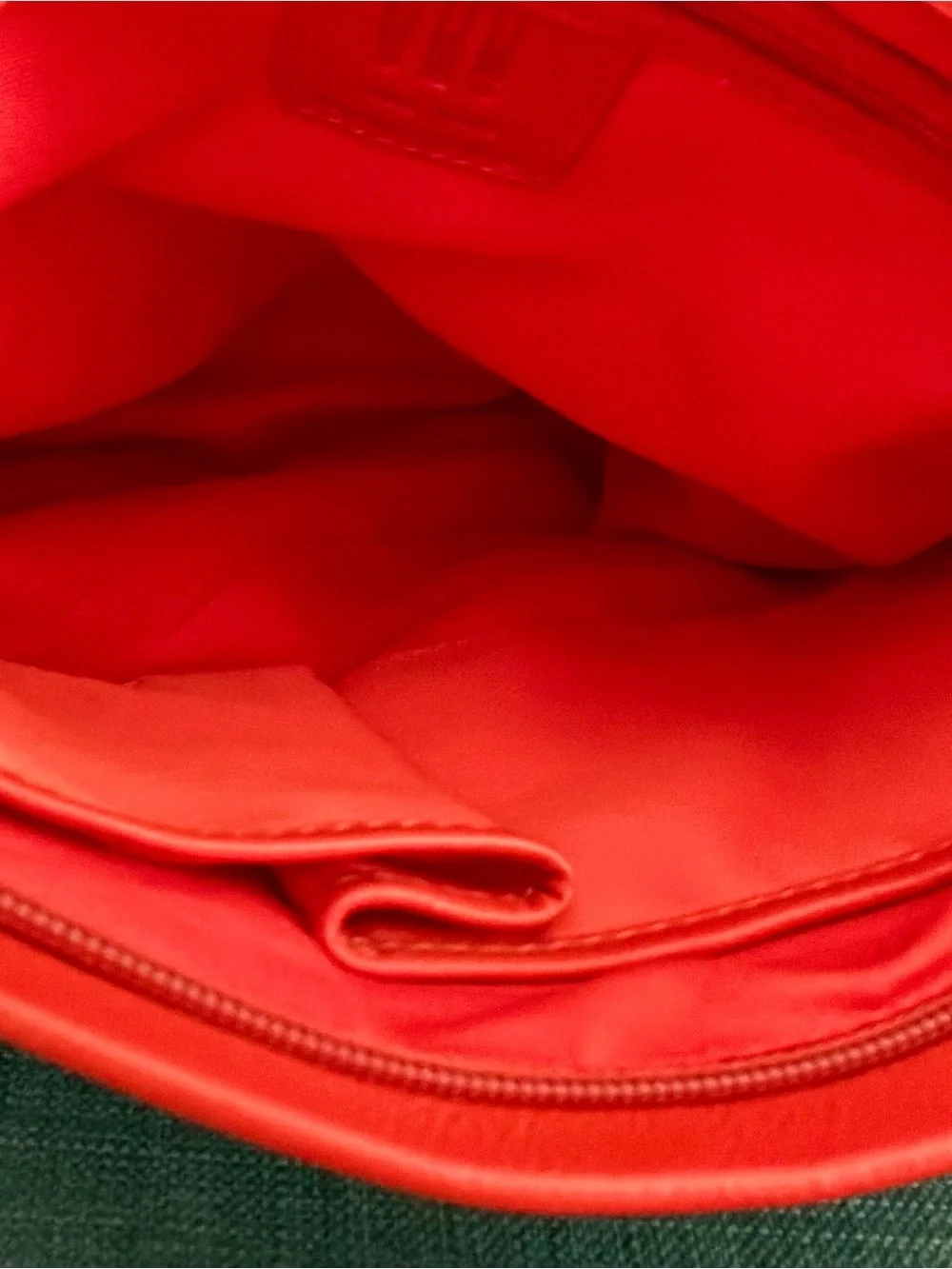 ili New York Double Zip Genuine Leather Organizer Crossbody Bag-Vibrant Orange